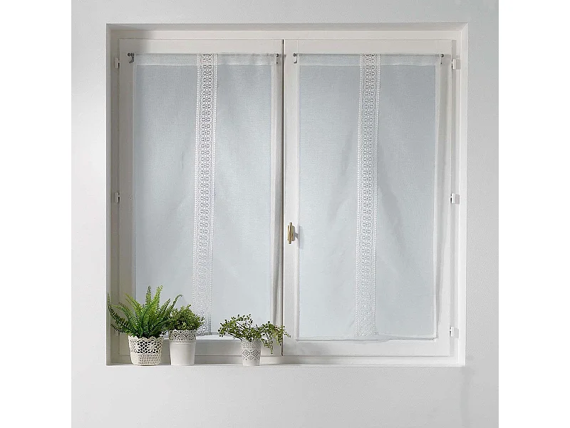 Paire de Voilages "Crochettina" 60x90cm Blanc