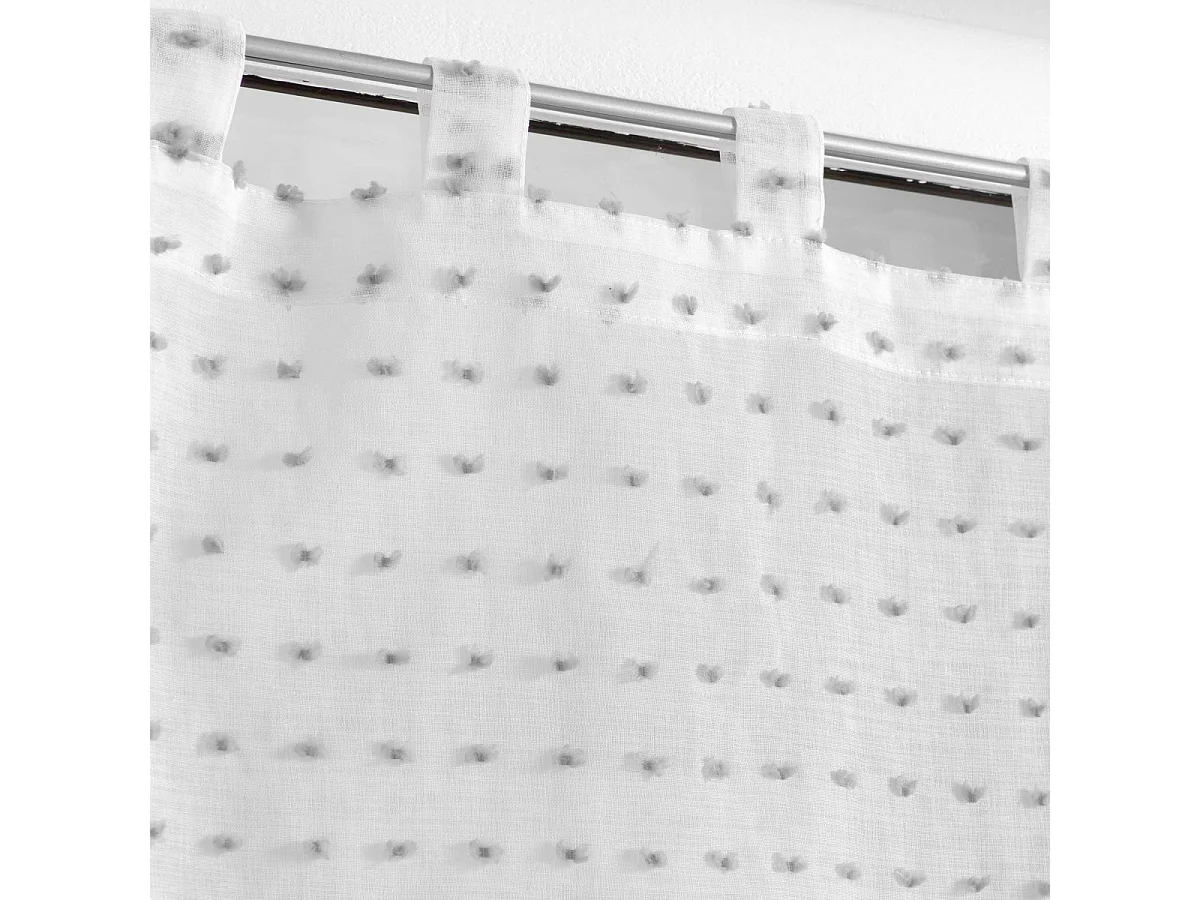 Paire de Voilages "Pomponella" 60x160cm Gris