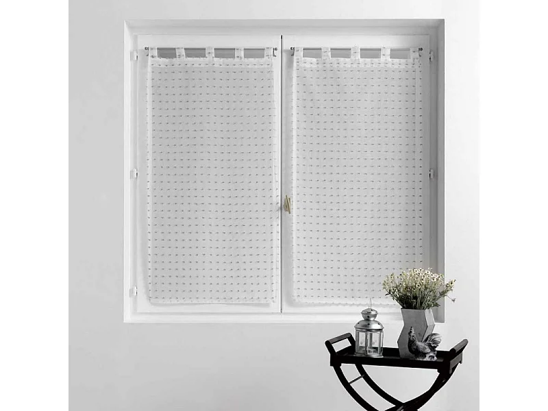 Paire de Voilages "Pomponella" 60x160cm Gris