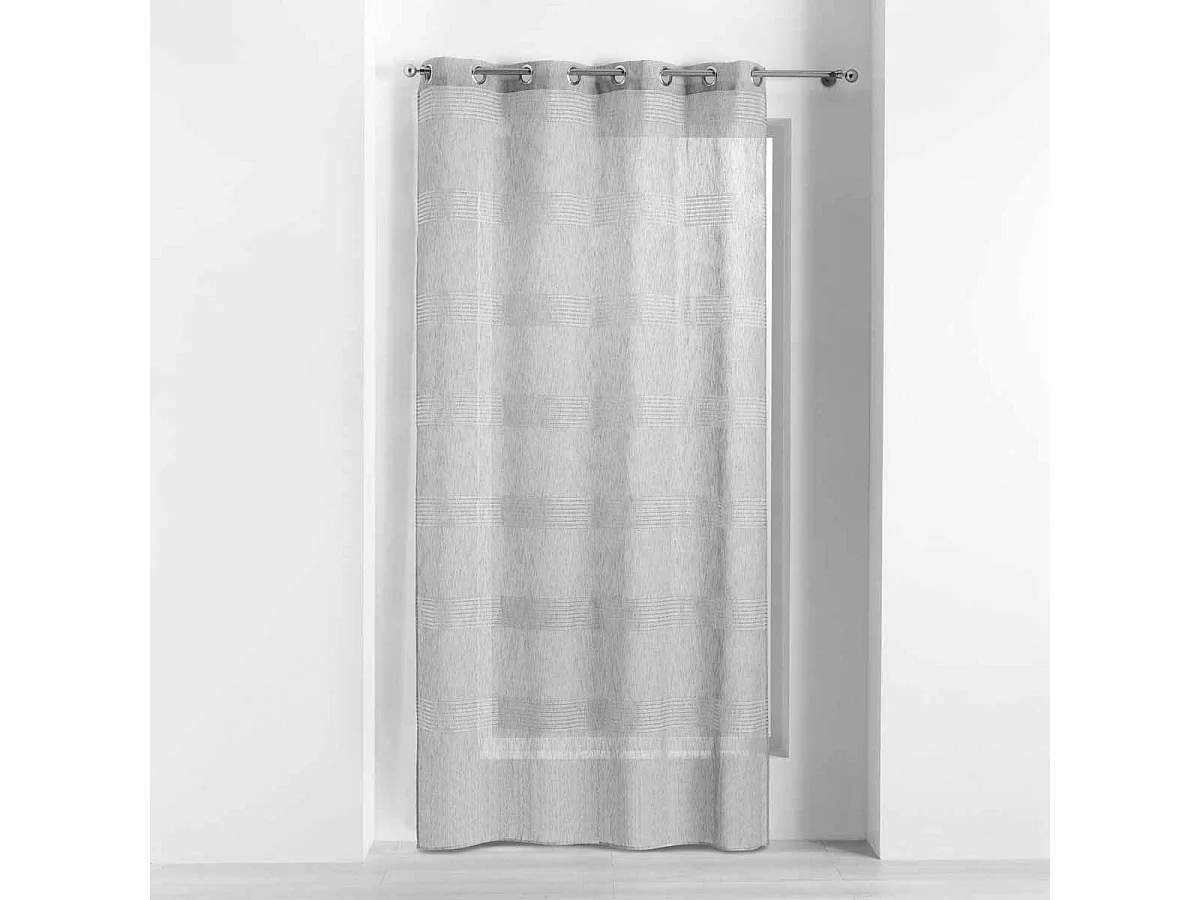 Rideau Voilage à Œillets "Ajourela" 140x280cm Gris