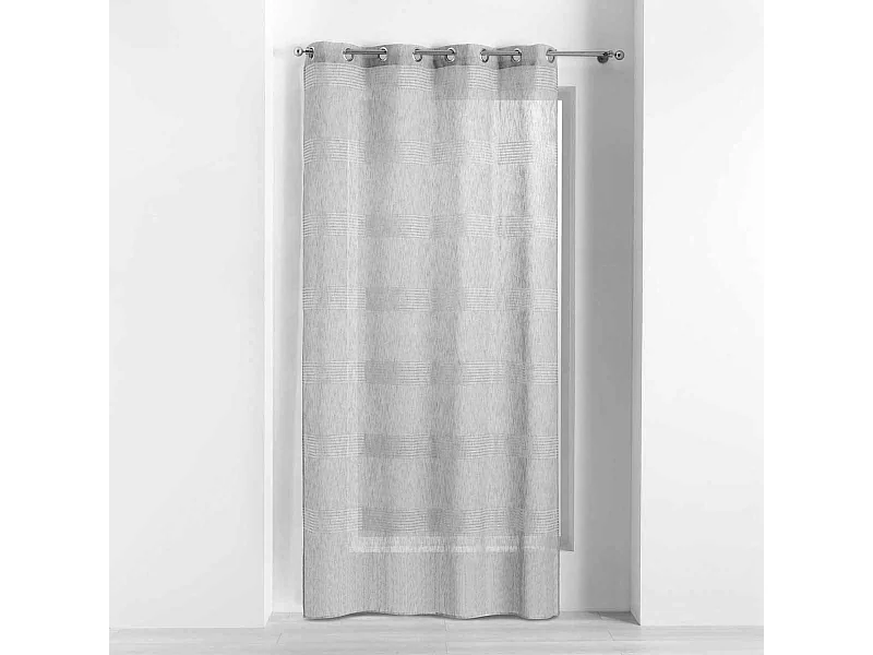 Rideau Voilage à Œillets "Ajourela" 140x280cm Gris