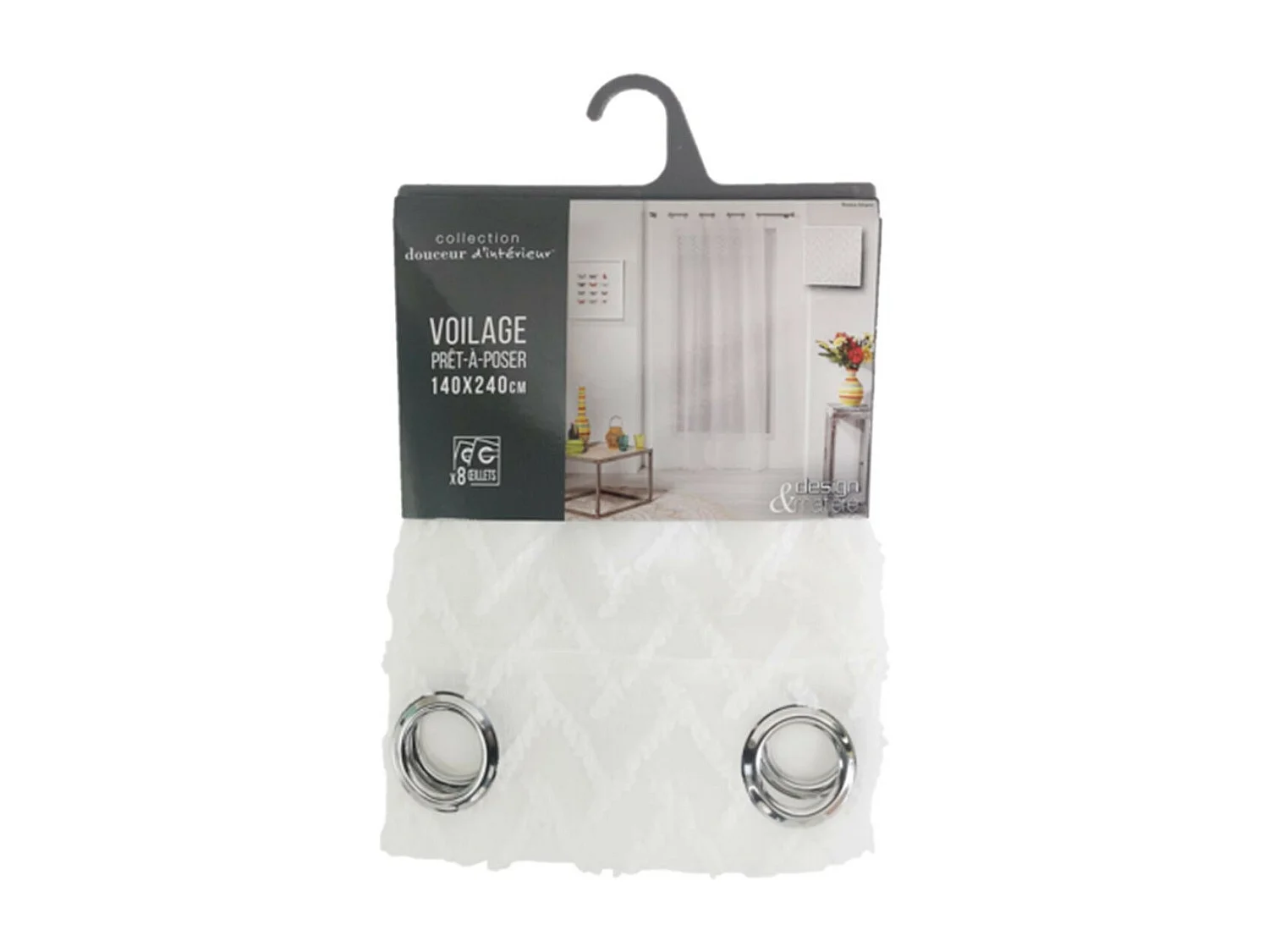 Rideau Voilage à Œillets "Roxia" 140x240cm Blanc