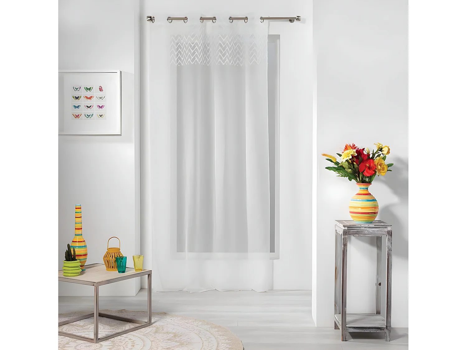 Rideau Voilage à Œillets "Roxia" 140x240cm Blanc