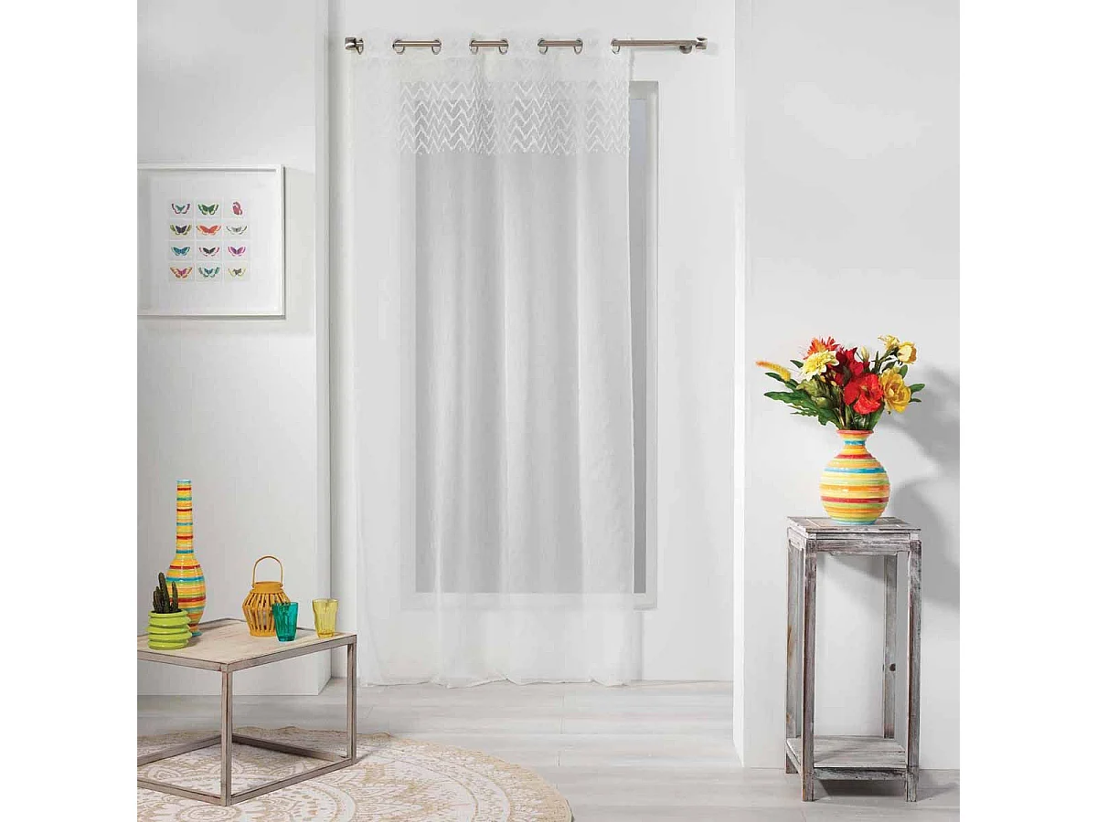 Rideau Voilage à Œillets "Roxia" 140x240cm Blanc