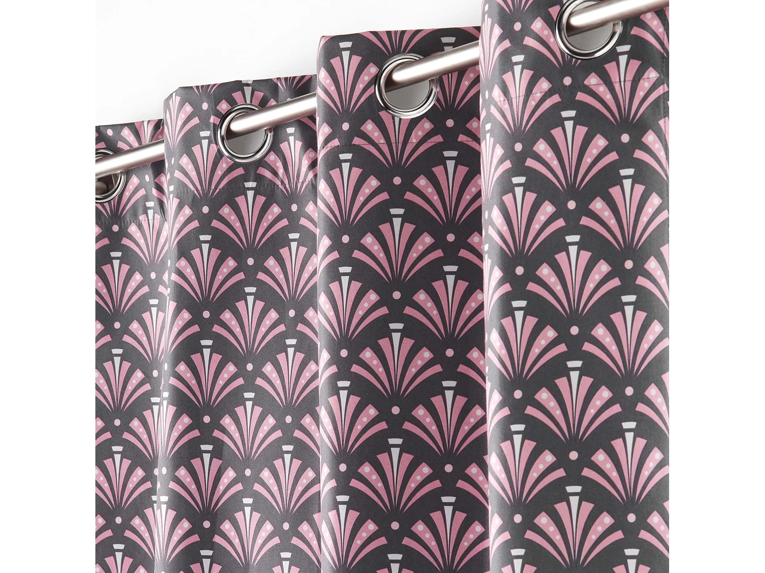 Rideau à Œillets Occultant "Surya" 135x260cm Gris