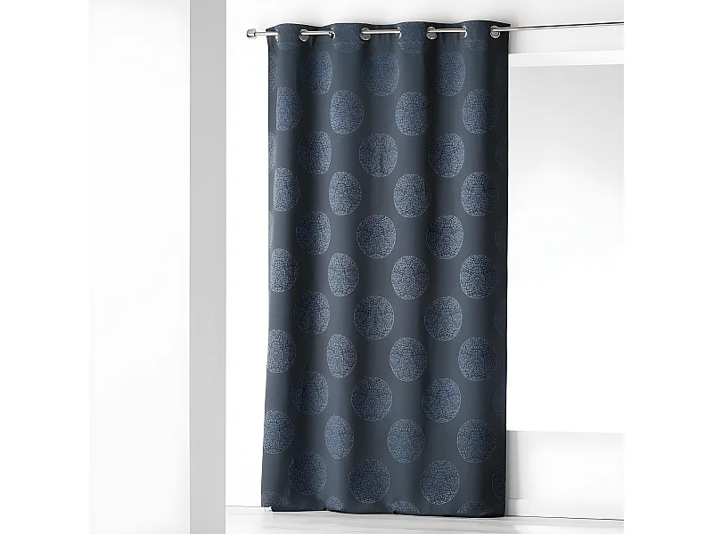 Rideau à Oeillets Jacquard "Orkys" 140x260cm Navy