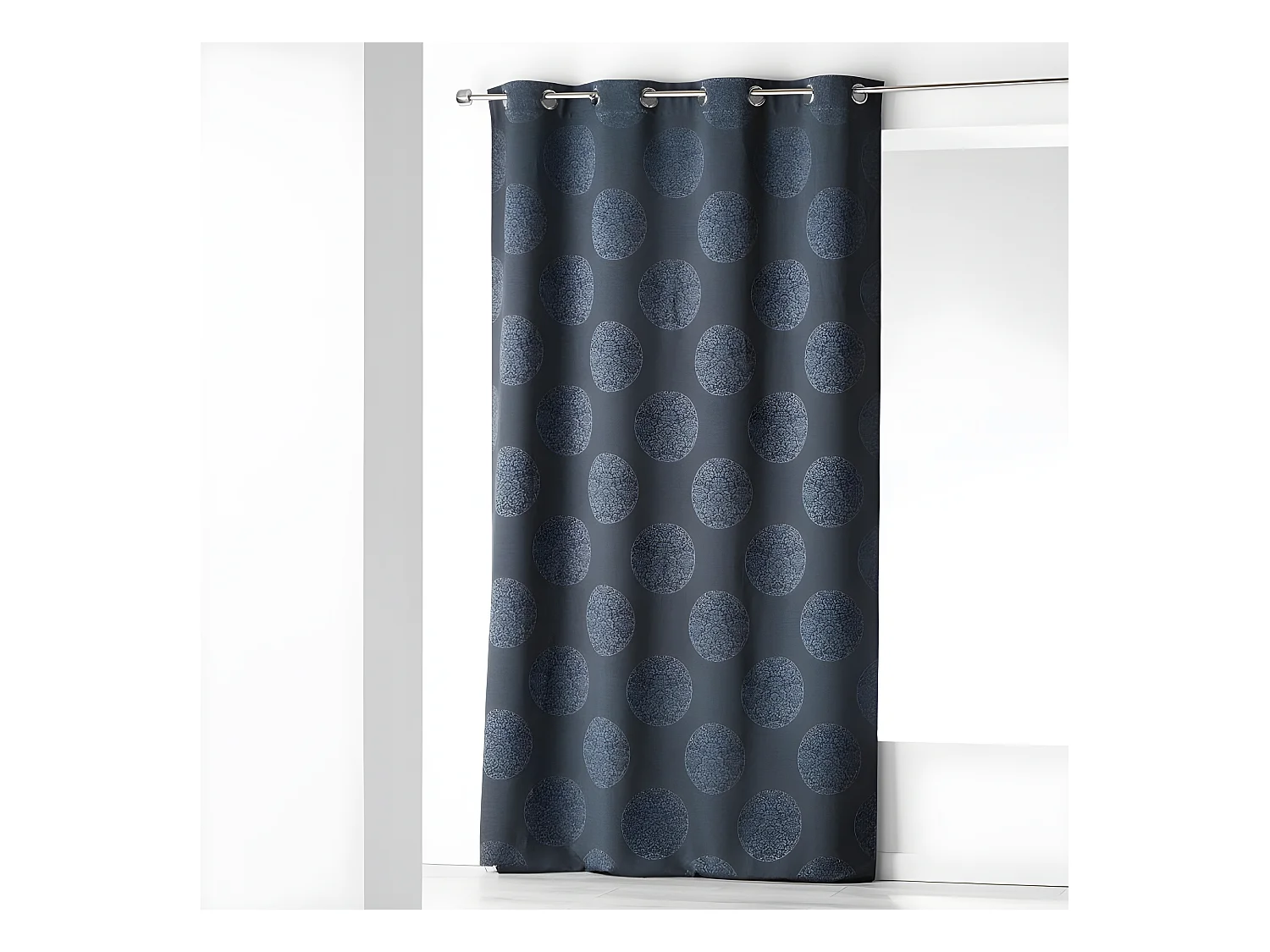 Rideau à Oeillets Jacquard "Orkys" 140x260cm Navy