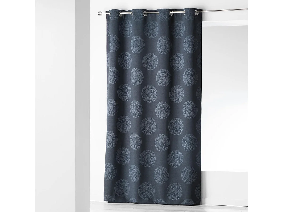 Rideau à Oeillets Jacquard "Orkys" 140x260cm Navy