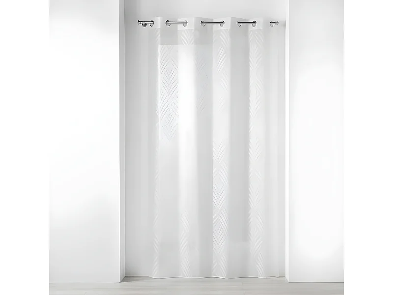 Rideau Voilage à Œillets "Poesia" 140x280cm Blanc