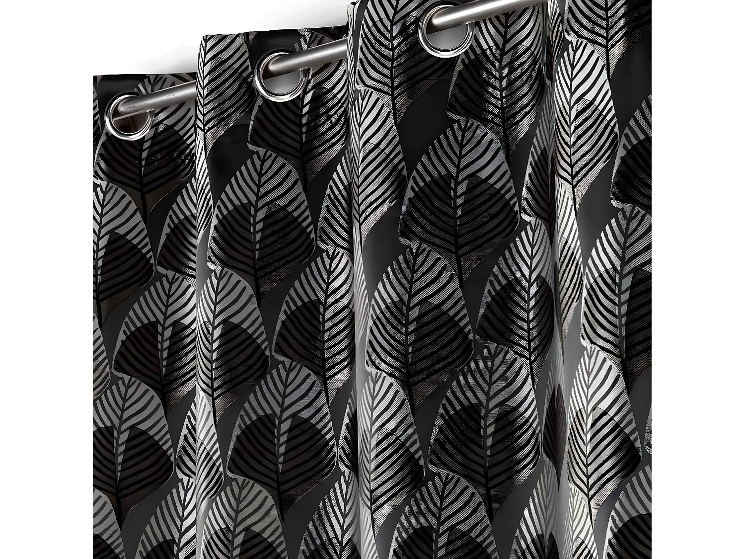 Rideau à Œillets "Floriani" 140x260cm Noir