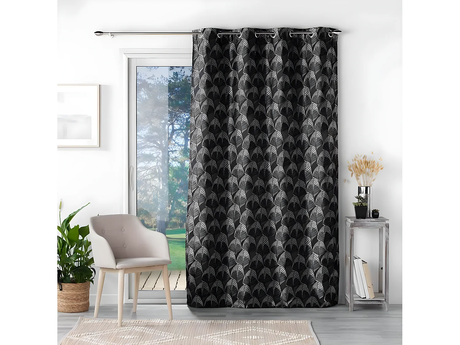 Rideau à Œillets "Floriani" 140x260cm Noir