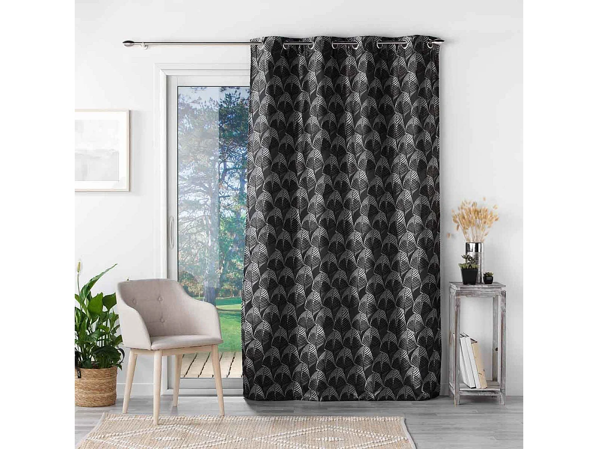 Rideau à Œillets "Floriani" 140x260cm Noir
