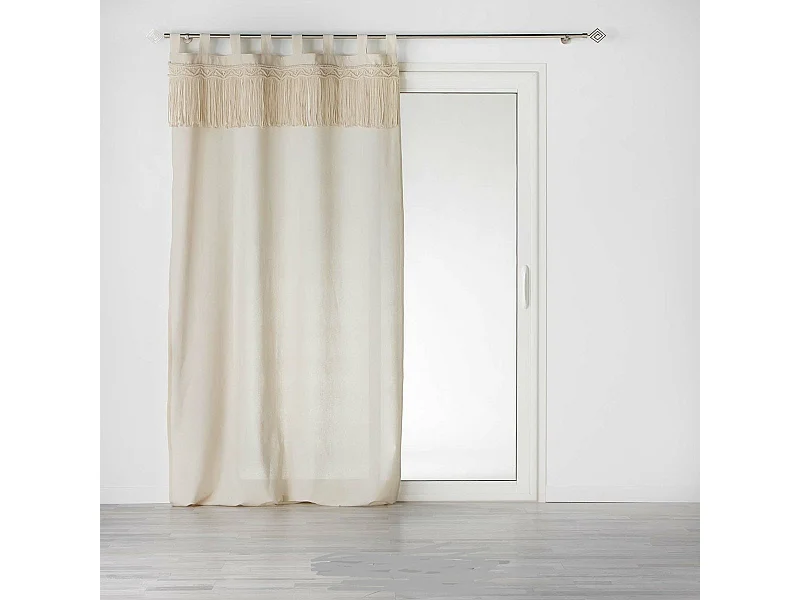 Cortina con pasadores en macramé 140 x 240 cm