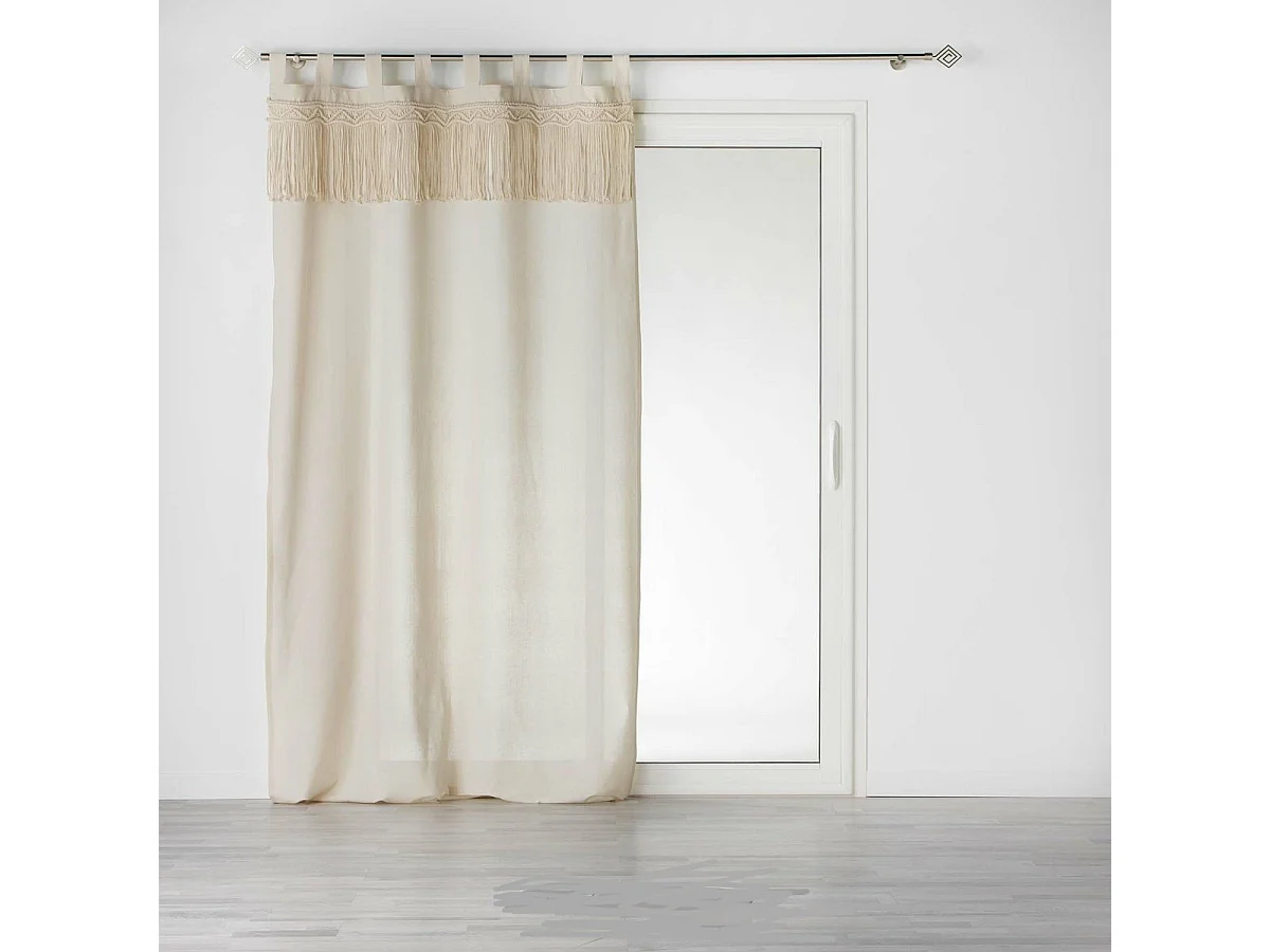 Cortina con pasadores en macramé 140 x 240 cm