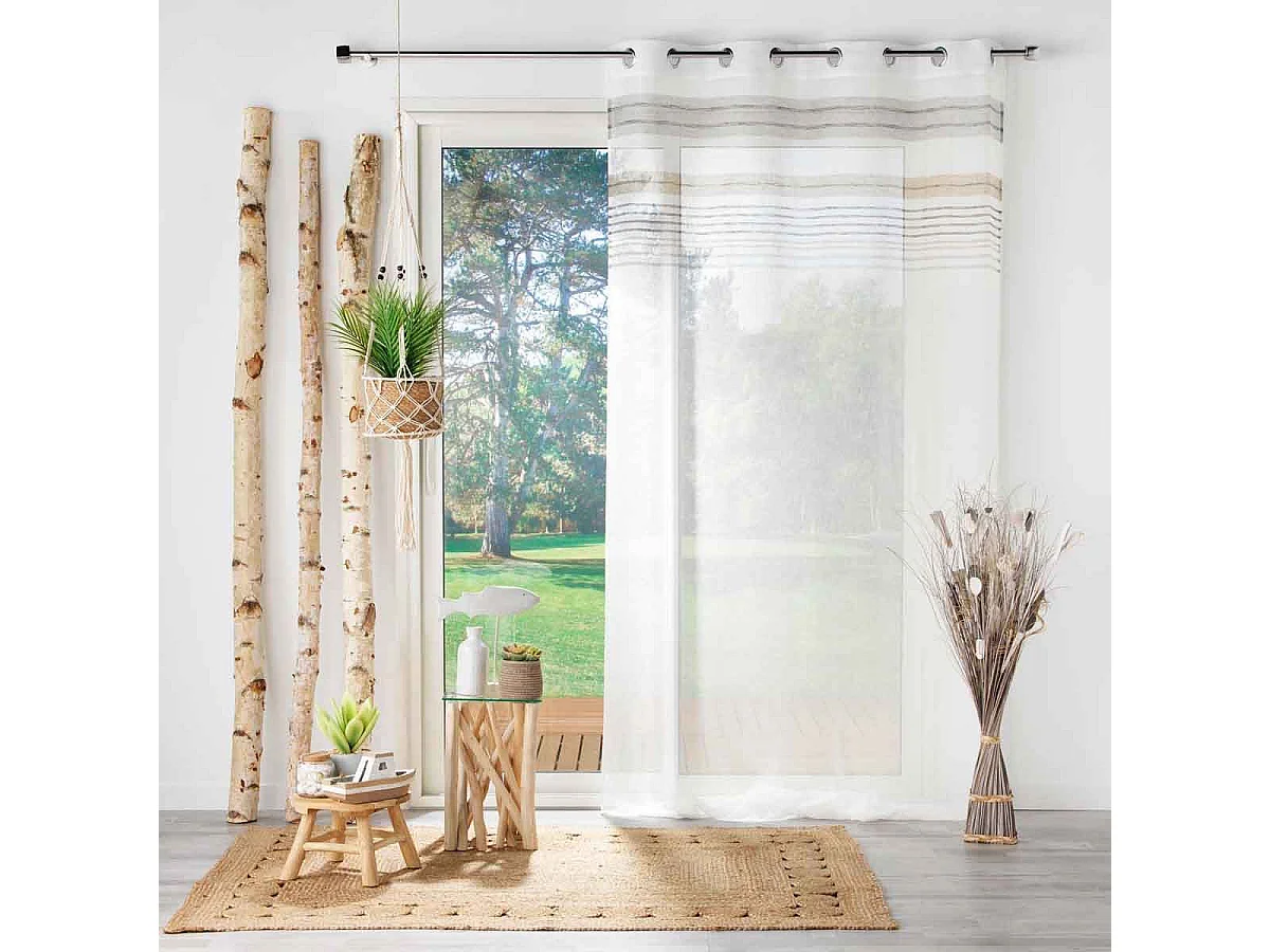 Rideau Voilage à Œillets "Zola" 140x280cm Blanc