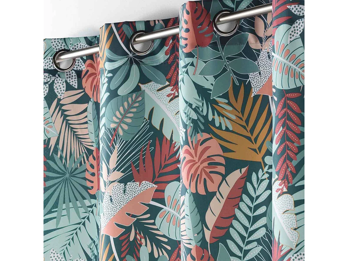 Rideau à Œillets Imprimé "Jacala" 140x260cm Bleu