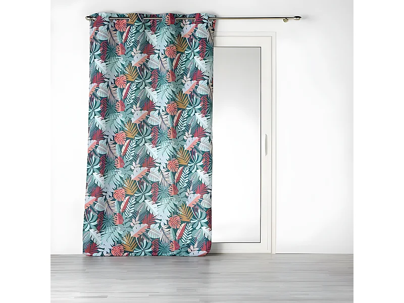 Rideau à Œillets Imprimé "Jacala" 140x260cm Bleu