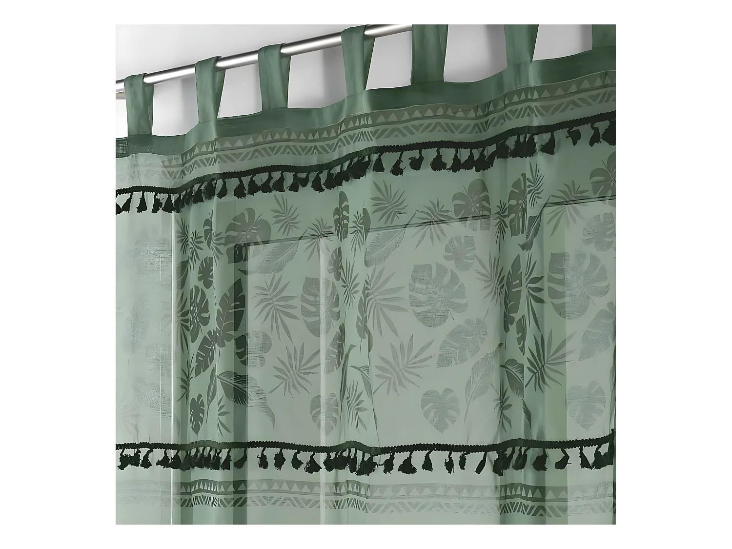 Rideau Voilage à Passants "Milagreen" 140x240cm Vert