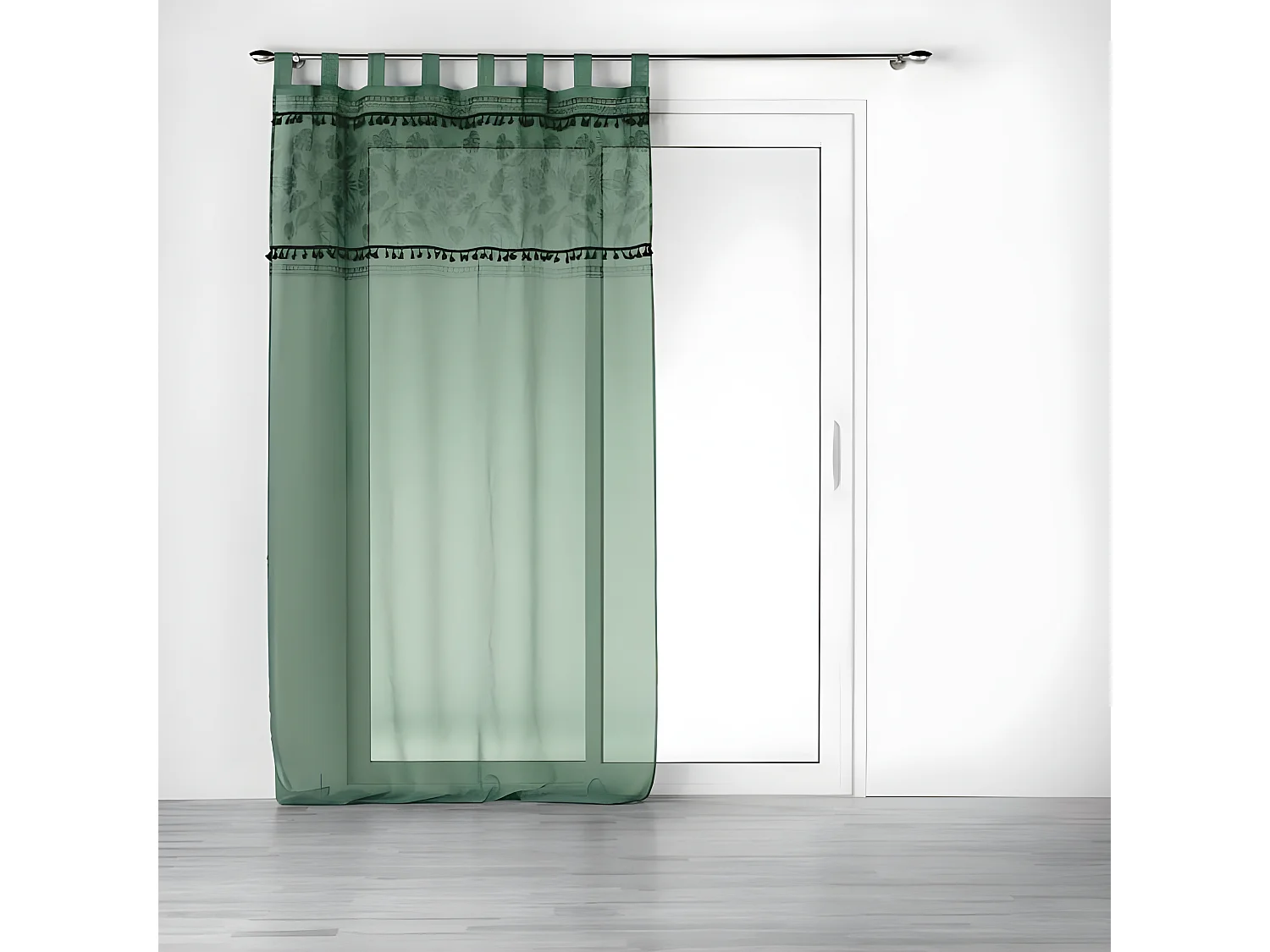 Rideau Voilage à Passants "Milagreen" 140x240cm Vert