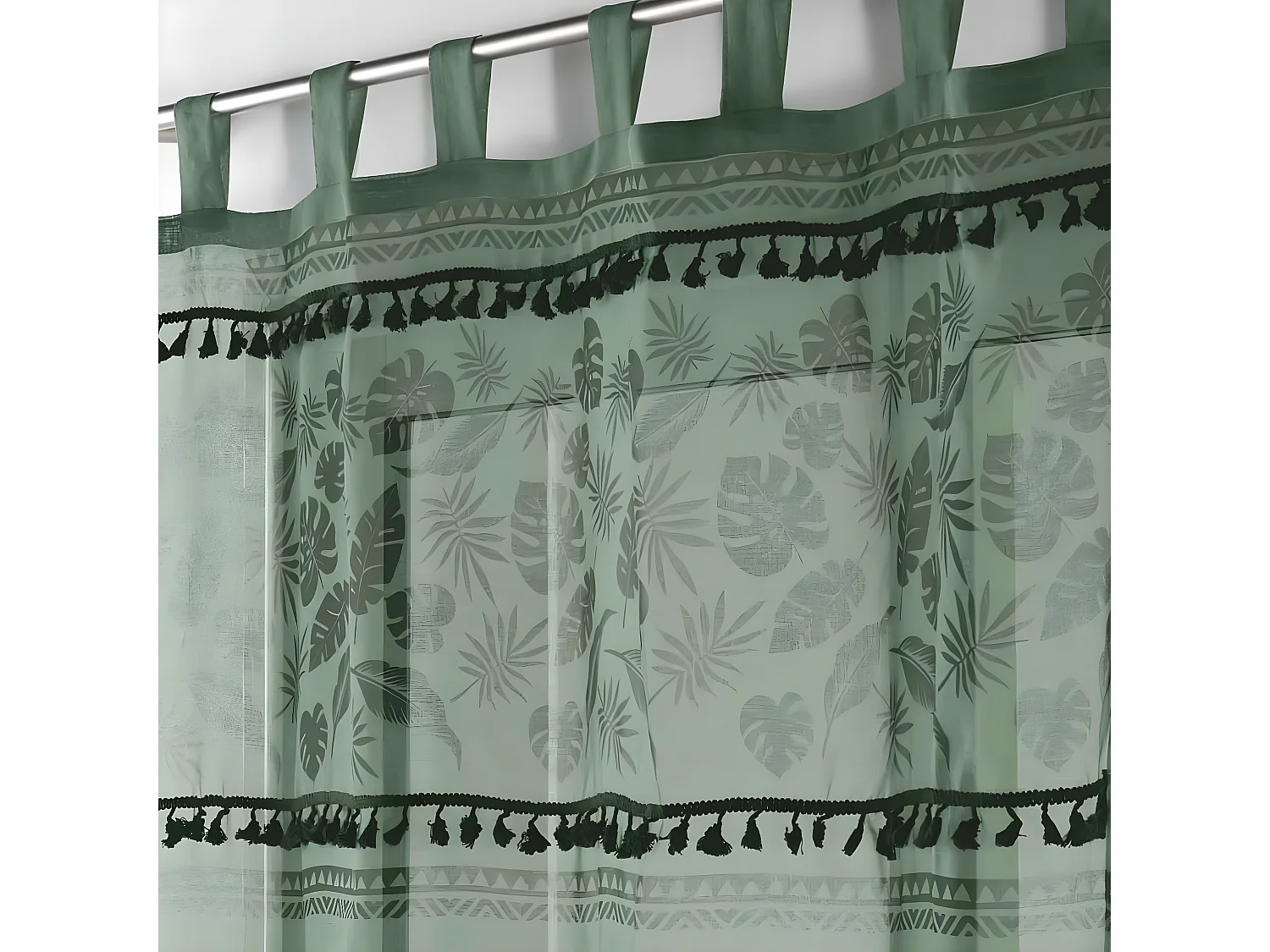 Rideau Voilage à Passants "Milagreen" 140x240cm Vert