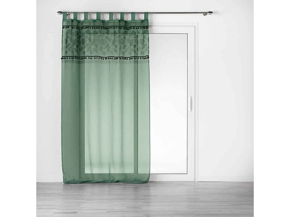 Rideau Voilage à Passants "Milagreen" 140x240cm Vert
