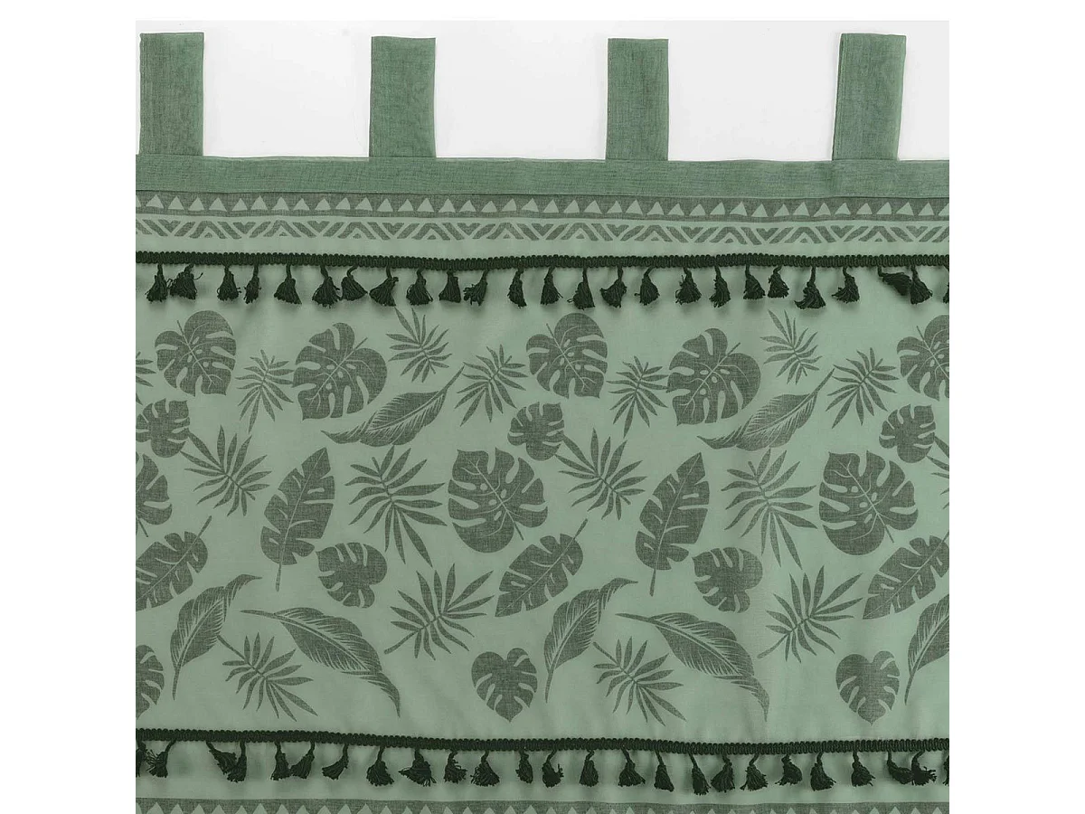 Rideau Voilage à Passants "Milagreen" 140x240cm Vert