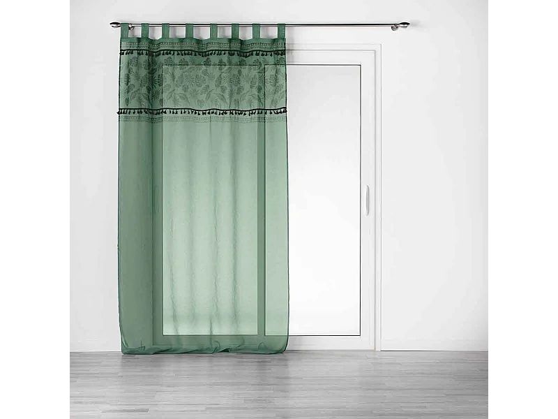 Rideau Voilage à Passants "Milagreen" 140x240cm Vert