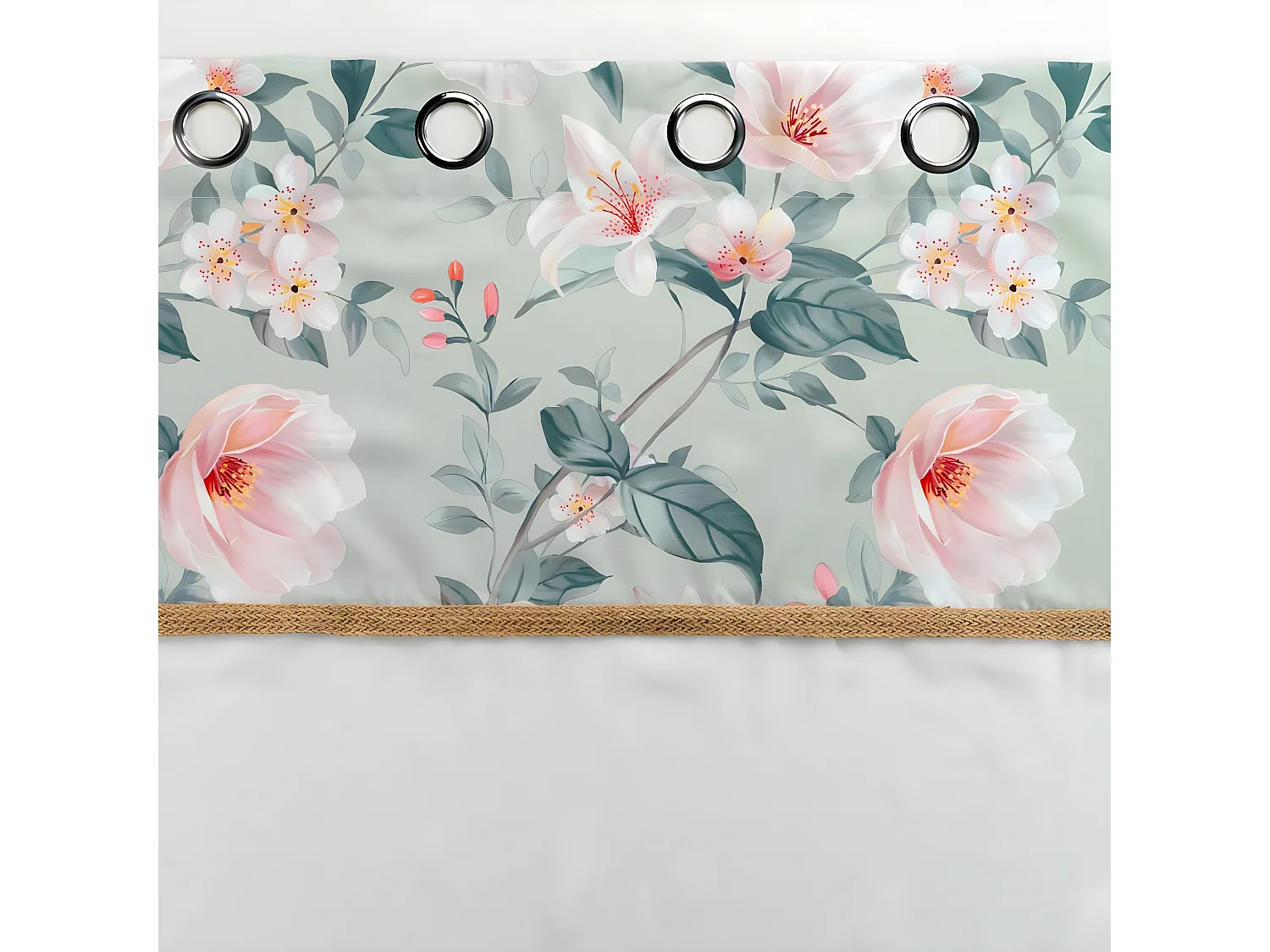 Rideau Voilage à Œillets "Alissia" 140x240cm Menthe