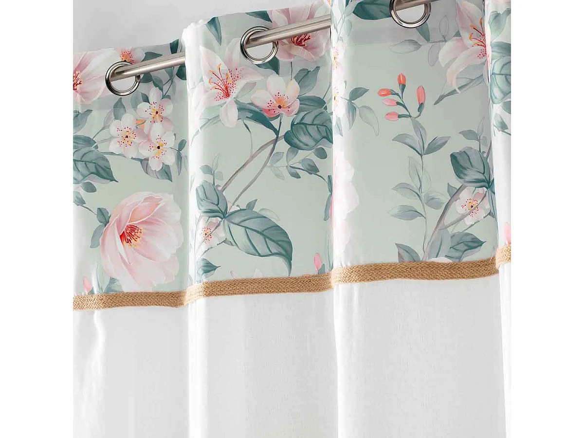 Rideau Voilage à Œillets "Alissia" 140x240cm Menthe