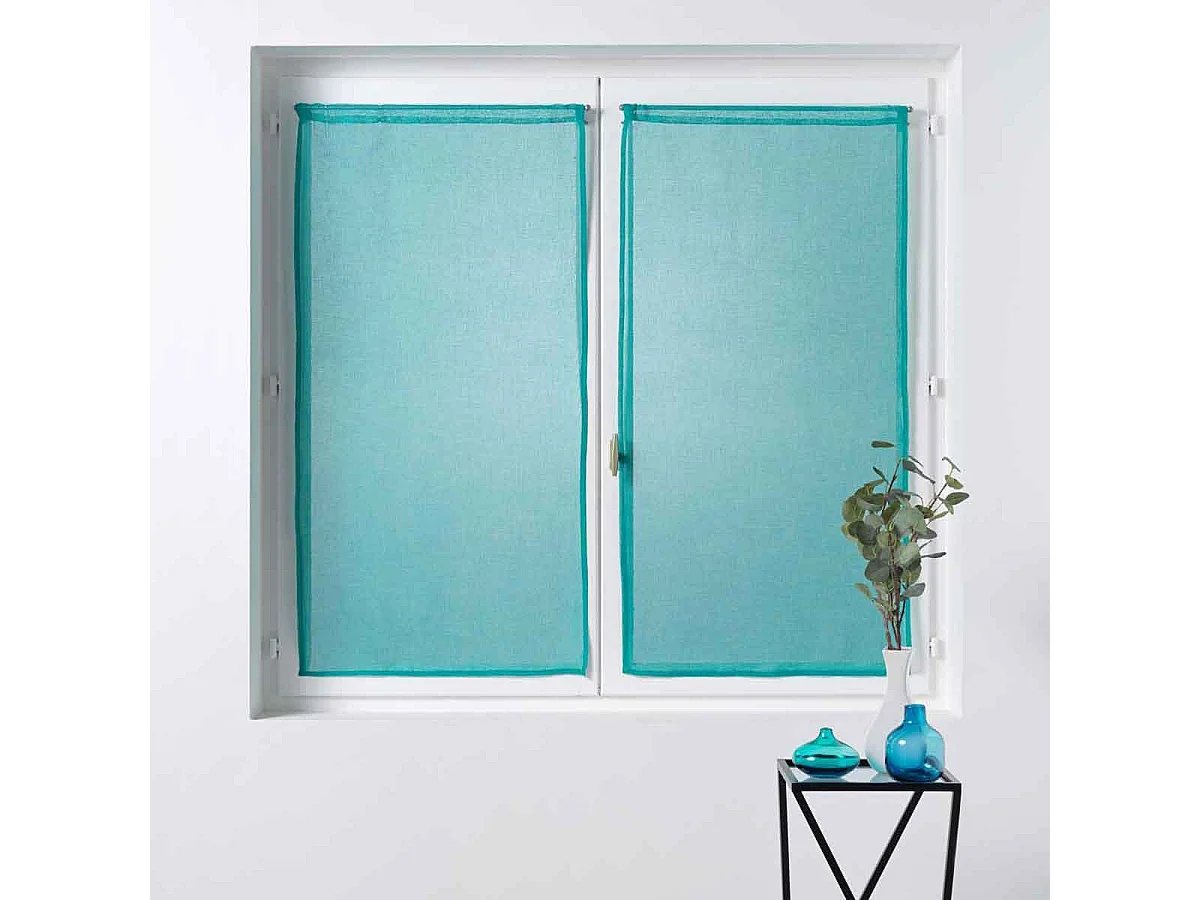 Paire de Voilages "Sandra" 60x160cm Bleu