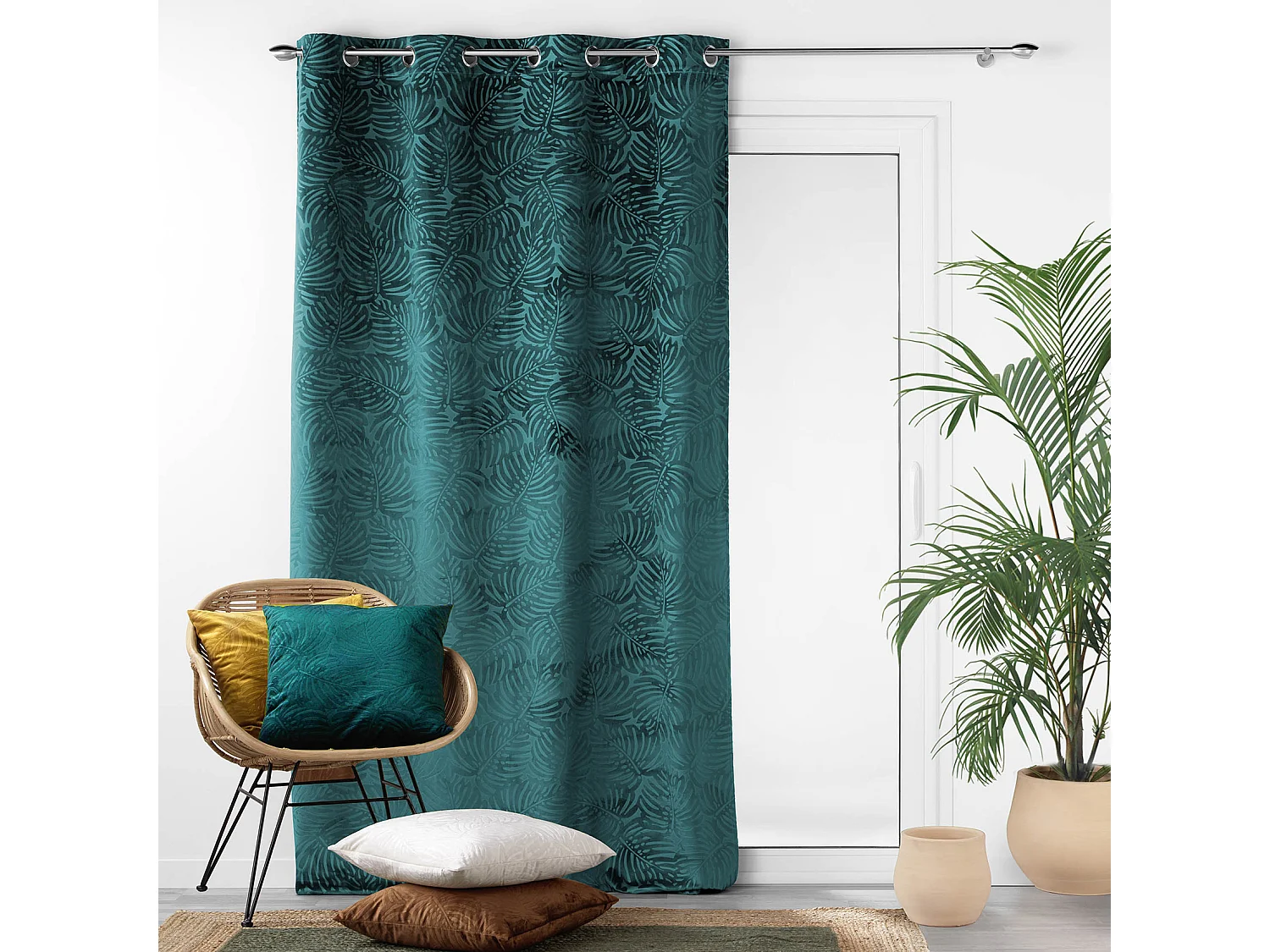 Cortina opaca de terciopelo en relieve 140 x 240 cm