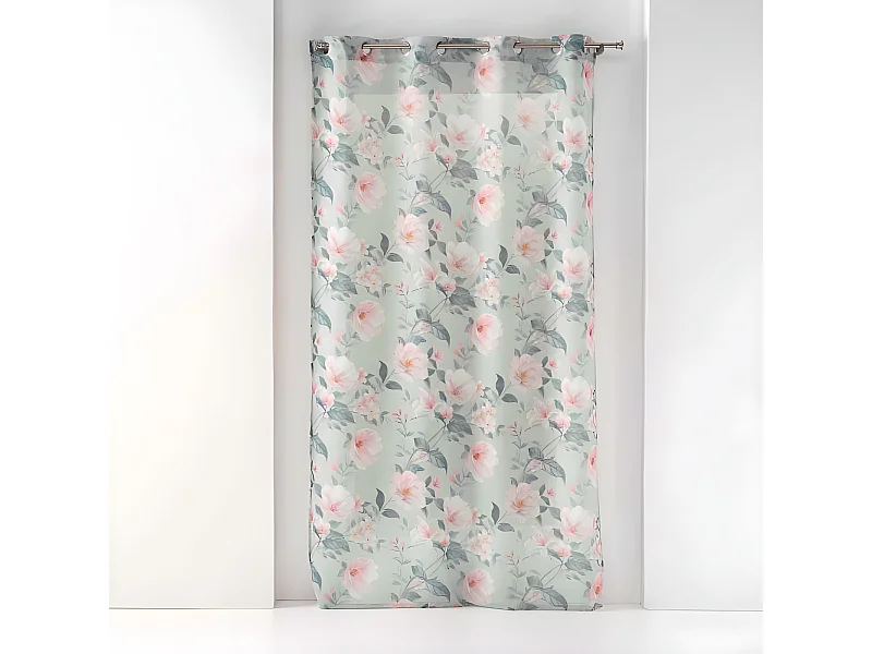 Rideau Voilage Imprimé "Alissia" 140x240cm Menthe