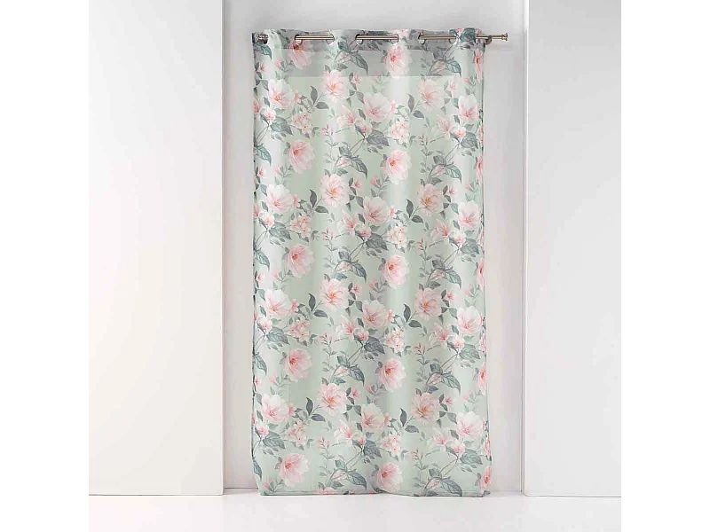 Rideau Voilage Imprimé "Alissia" 140x240cm Menthe