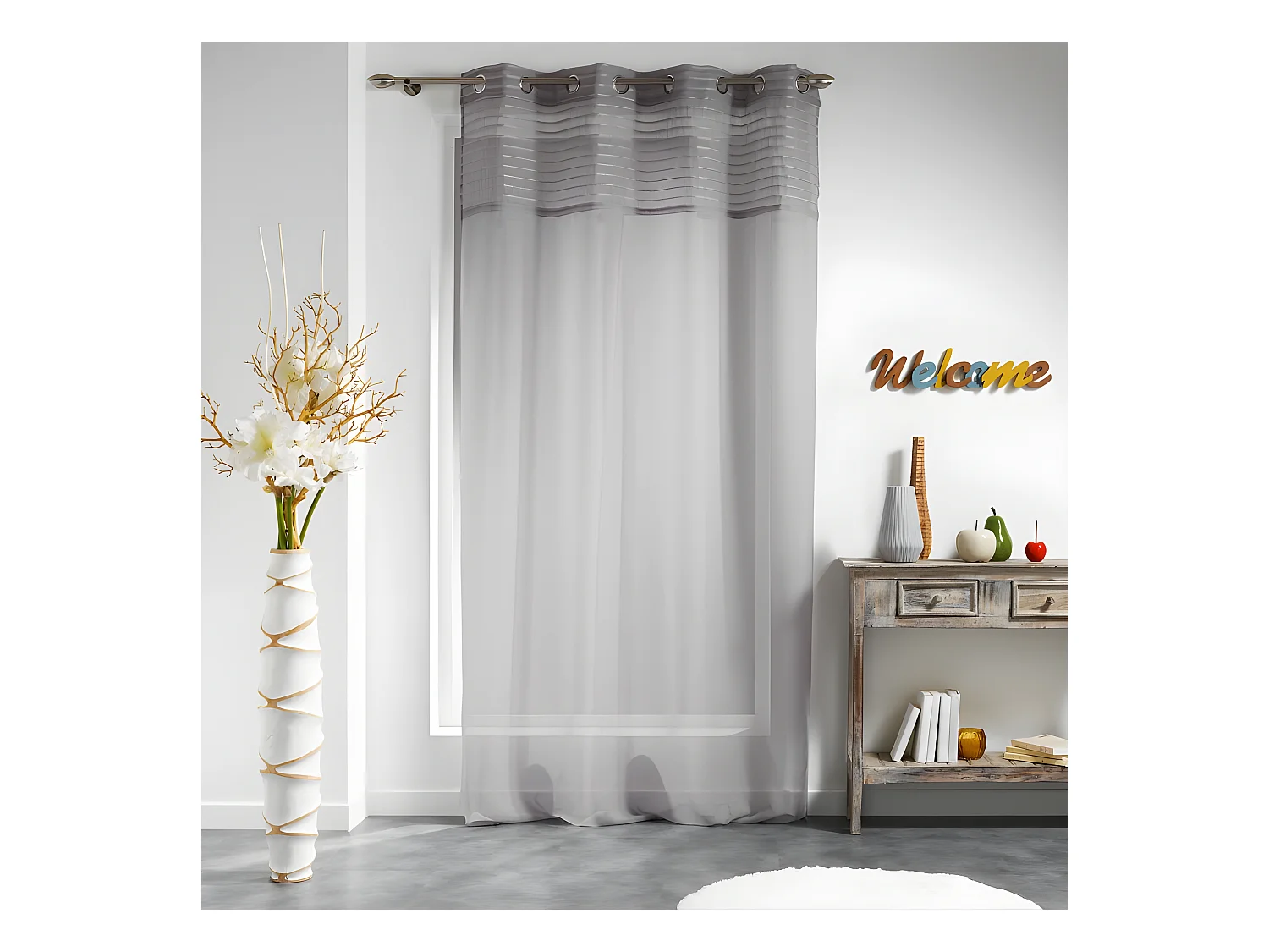 Rideau Voilage "Olonne" 140x240cm Gris