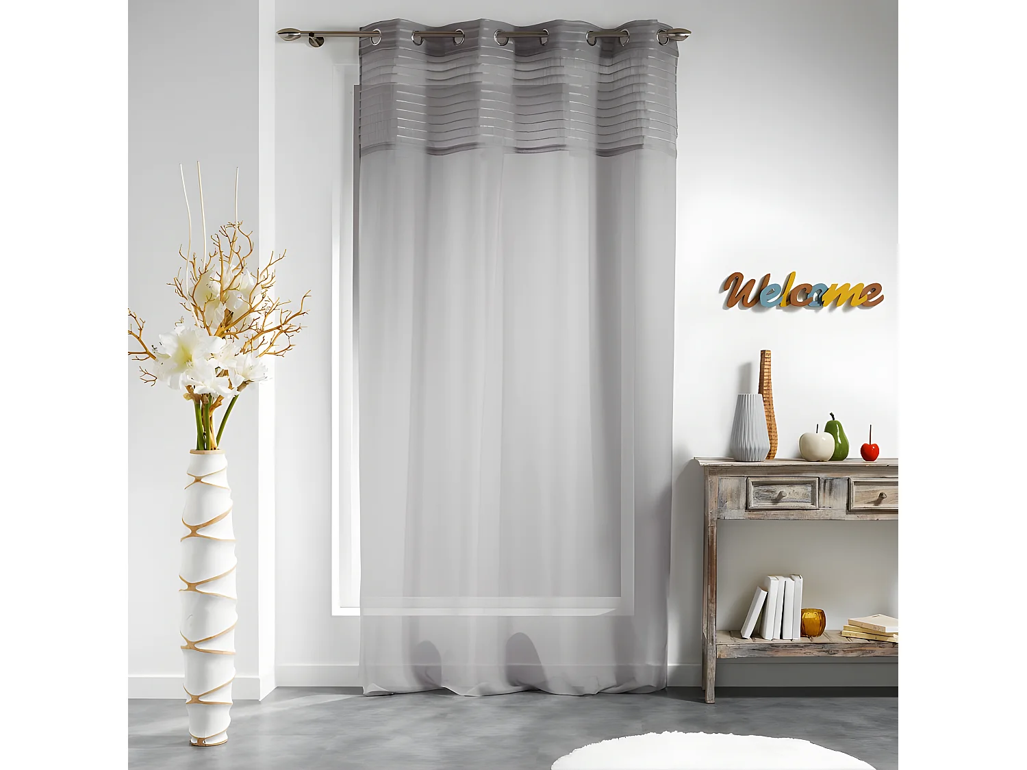 Rideau Voilage "Olonne" 140x240cm Gris