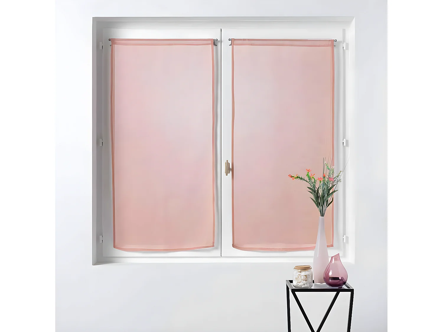 Paire de Voilages "Sandra" 60x90cm Rose