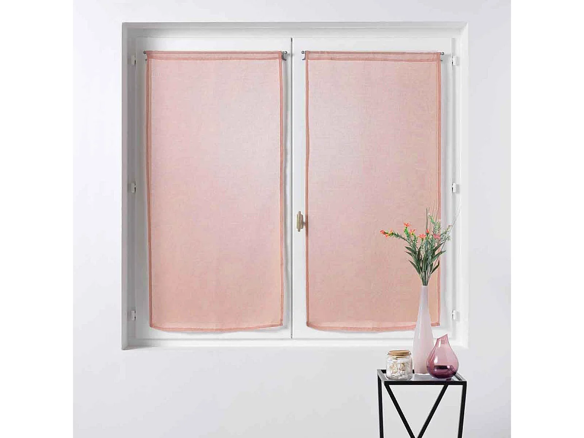 Paire de Voilages "Sandra" 60x90cm Rose