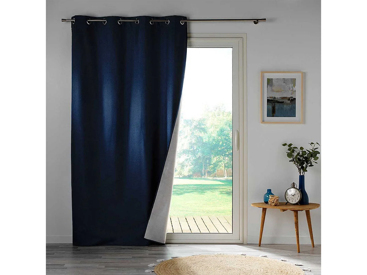 Rideau Occultant à Œillets "Crépuscule" 140x260cm Bleu