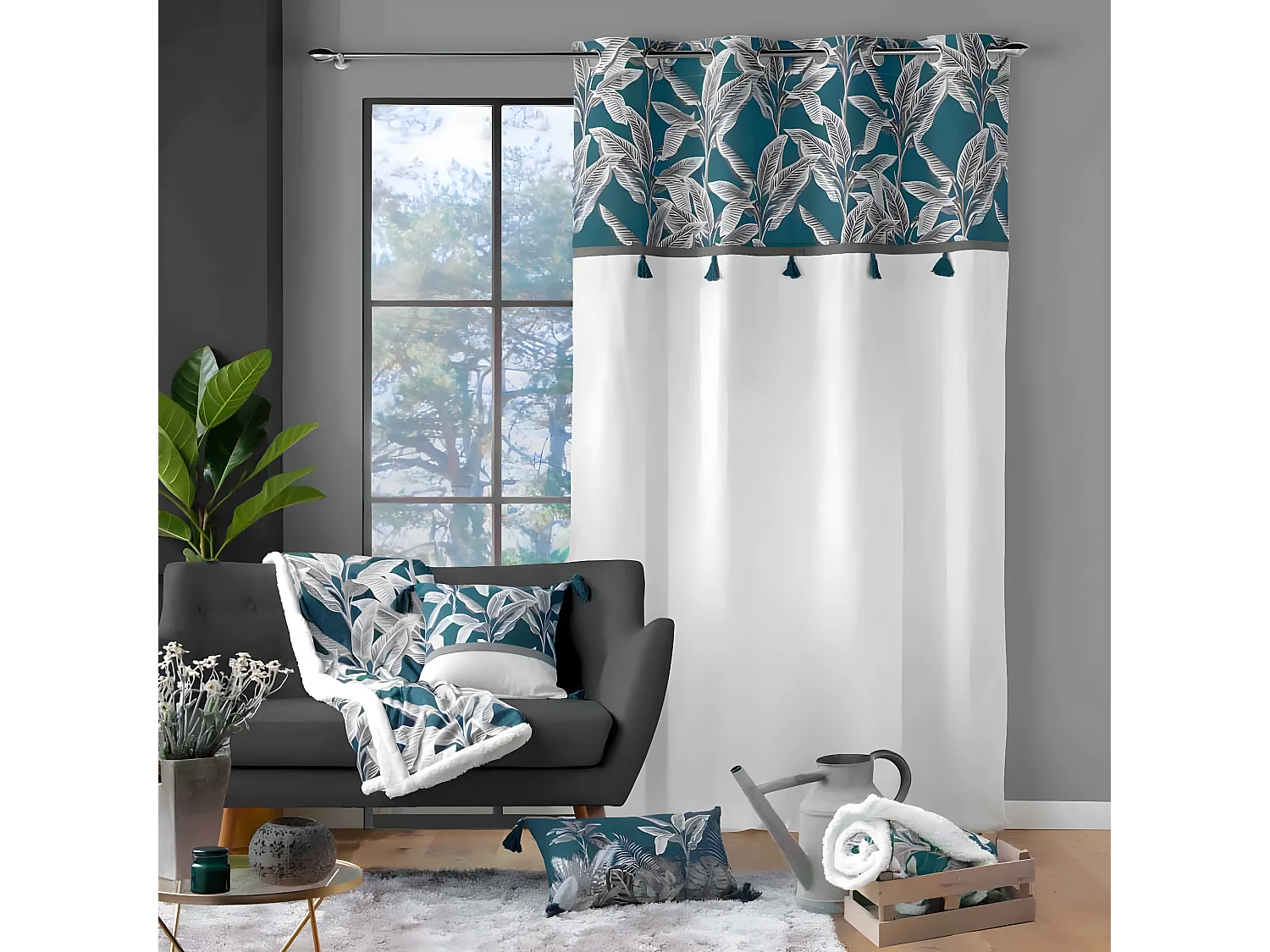 Rideau à Œillets "Isibelle" 140x240cm Bleu