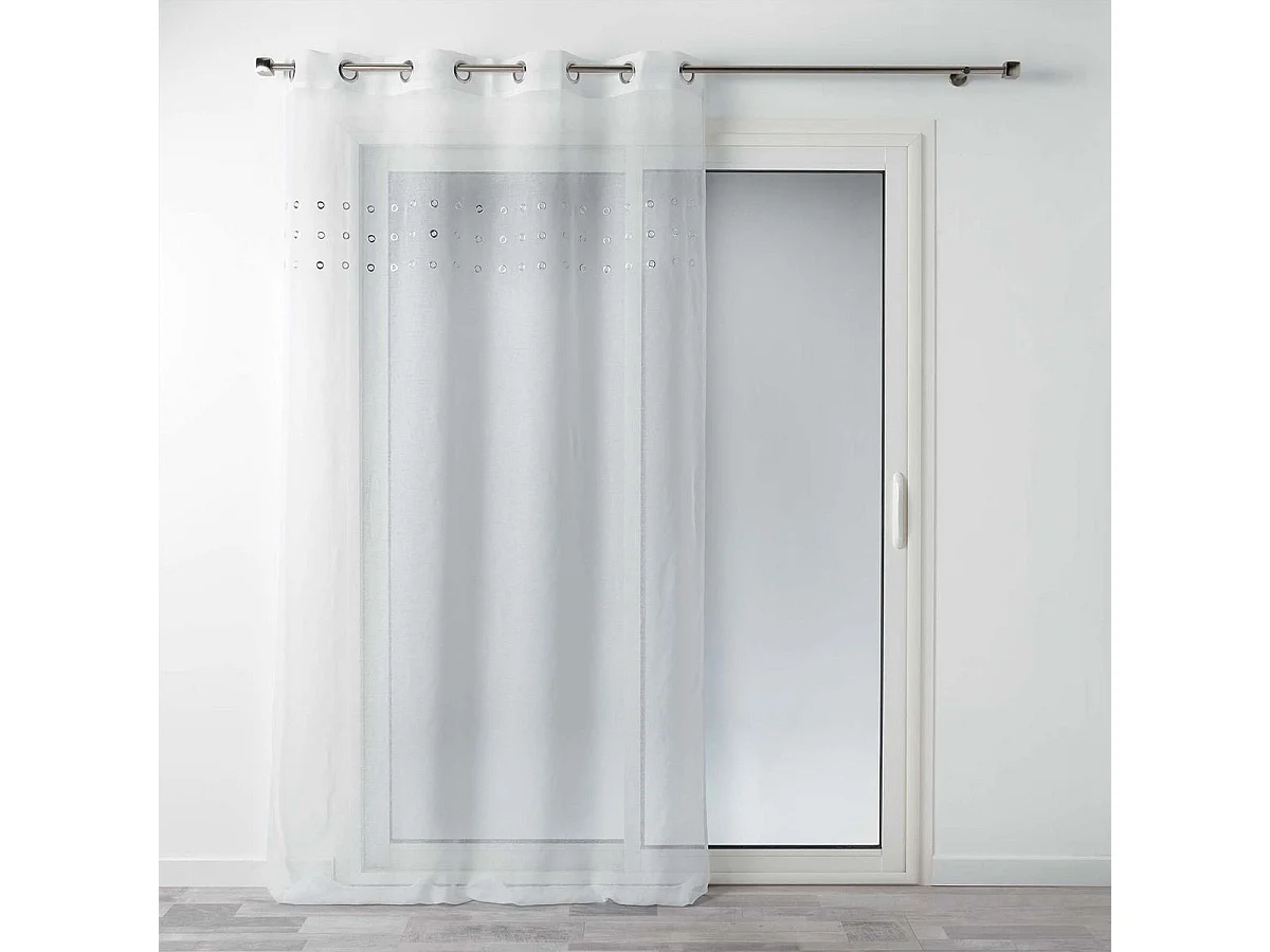 Rideau Voilage à Œillets "Krom" 140x240cm Blanc