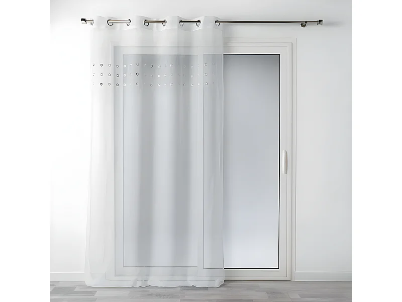 Rideau Voilage à Œillets "Krom" 140x240cm Blanc