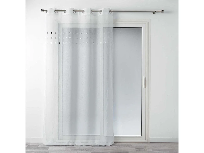 Rideau Voilage à Œillets "Krom" 140x240cm Blanc