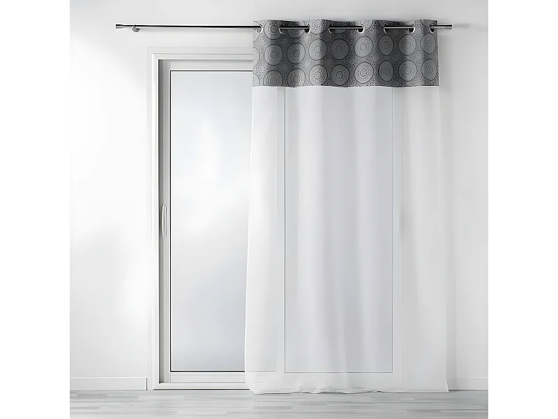 Rideau Voilage à Œillets "Sibel" 140x240cm Gris