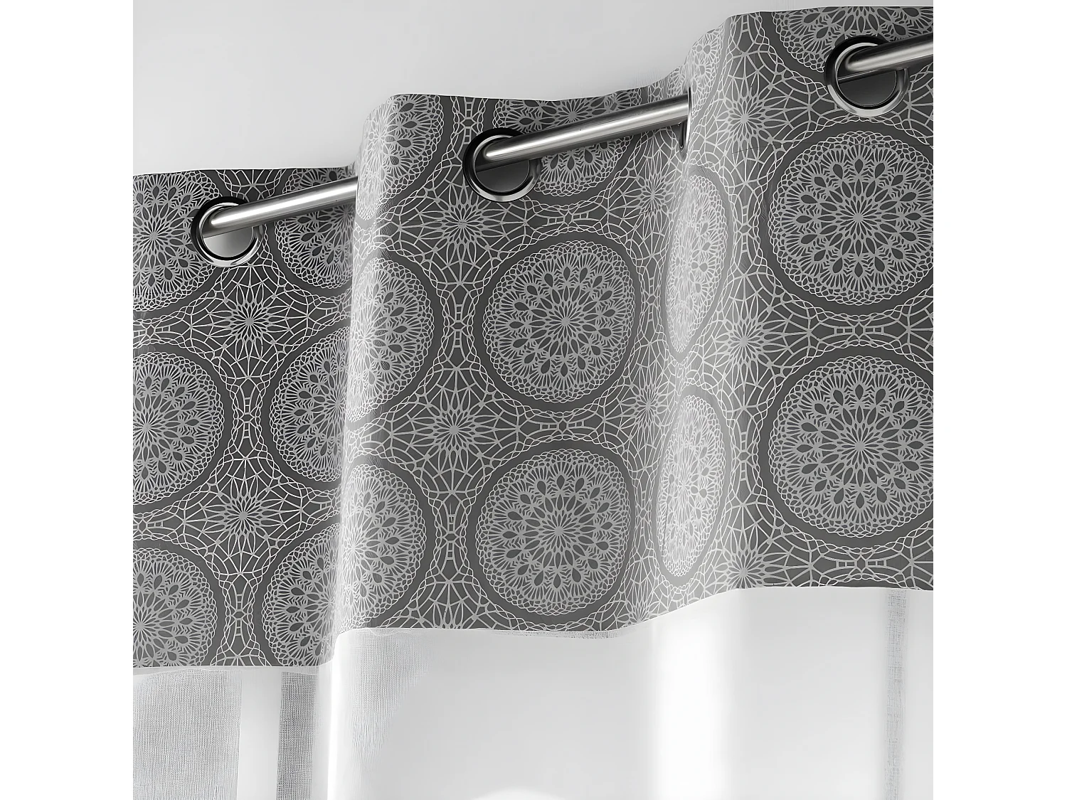 Rideau Voilage à Œillets "Sibel" 140x240cm Gris