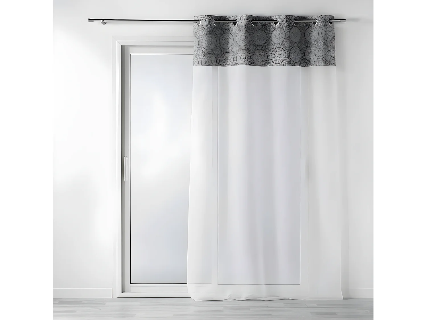 Rideau Voilage à Œillets "Sibel" 140x240cm Gris