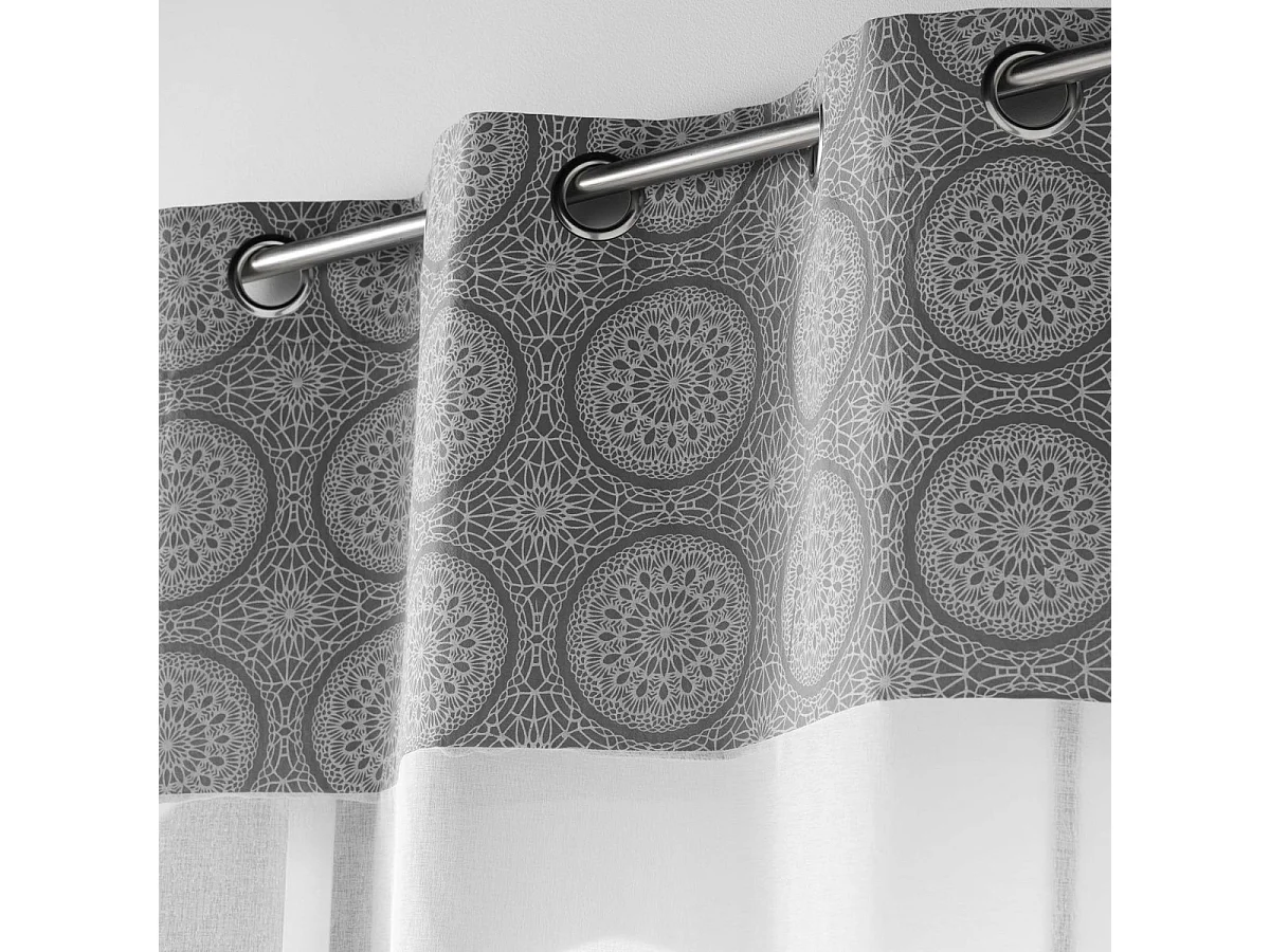 Rideau Voilage à Œillets "Sibel" 140x240cm Gris