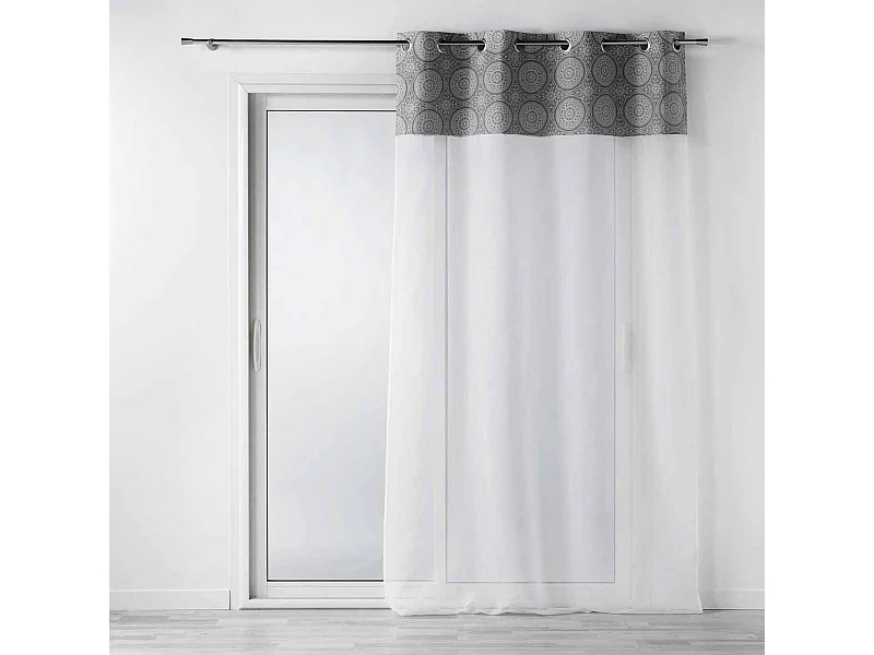 Rideau Voilage à Œillets "Sibel" 140x240cm Gris