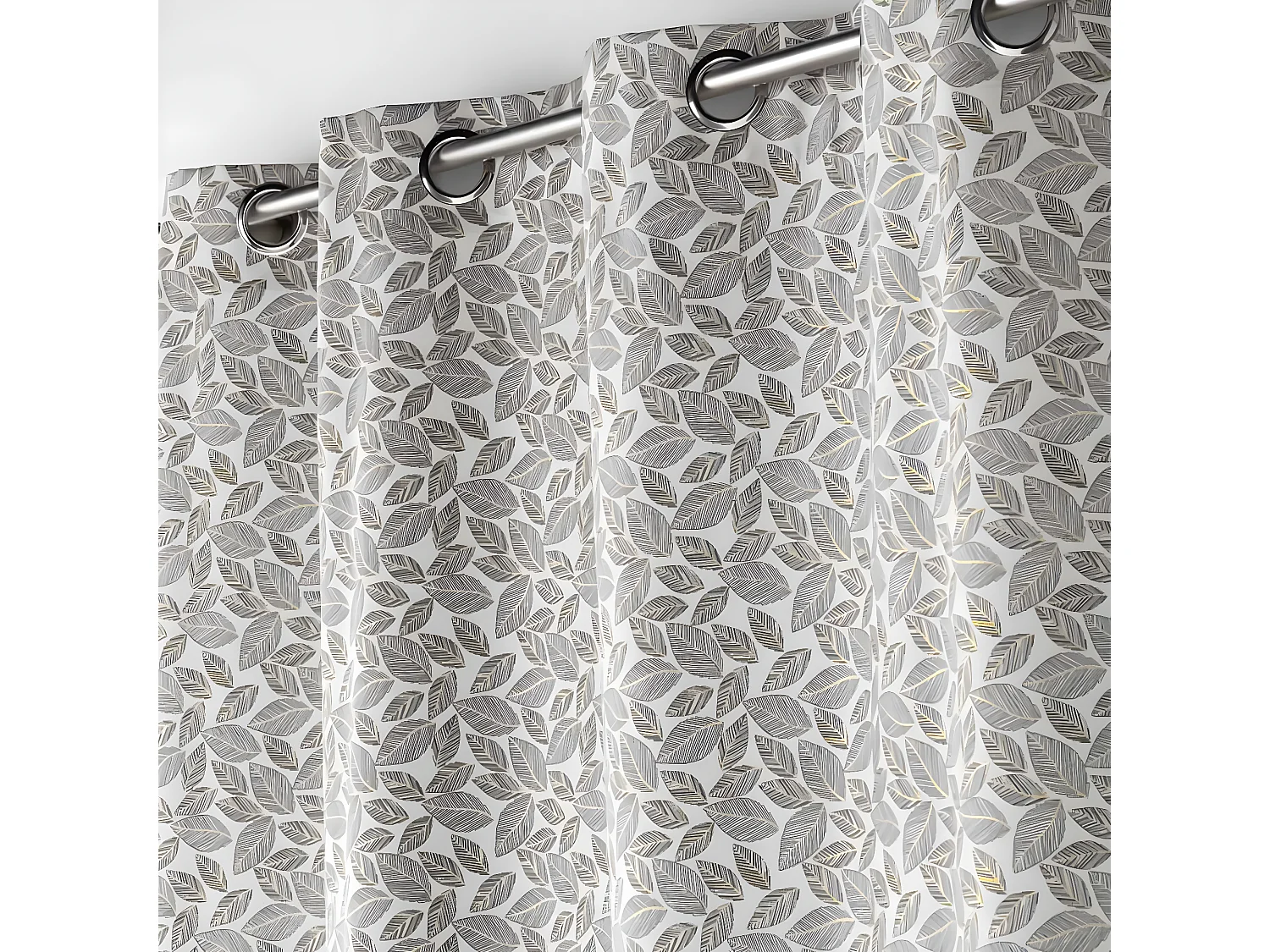 Rideau à Œillets Imprimé "Vilanelle" 140x260cm Gris