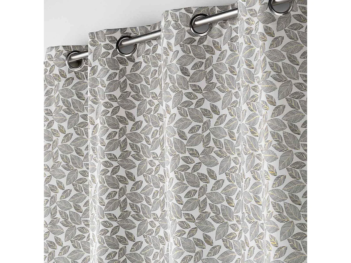 Rideau à Œillets Imprimé "Vilanelle" 140x260cm Gris