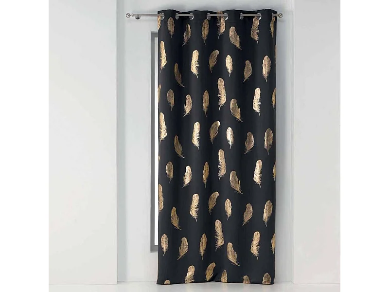 Rideau Occultant "Swany" 135x240cm Anthracite & Or